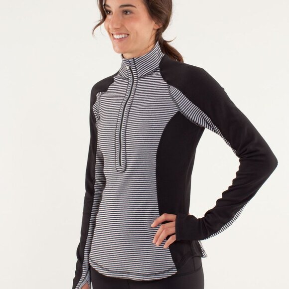 lululemon athletica Black and White Striped Sweatshirt - Picture 2 of 7